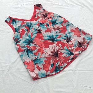 CLEO Lined Floral Sleeveless Blouse